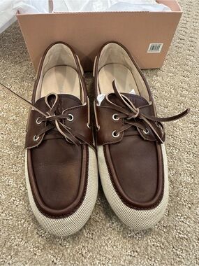 Miu Miu Canvas Boat Shoe